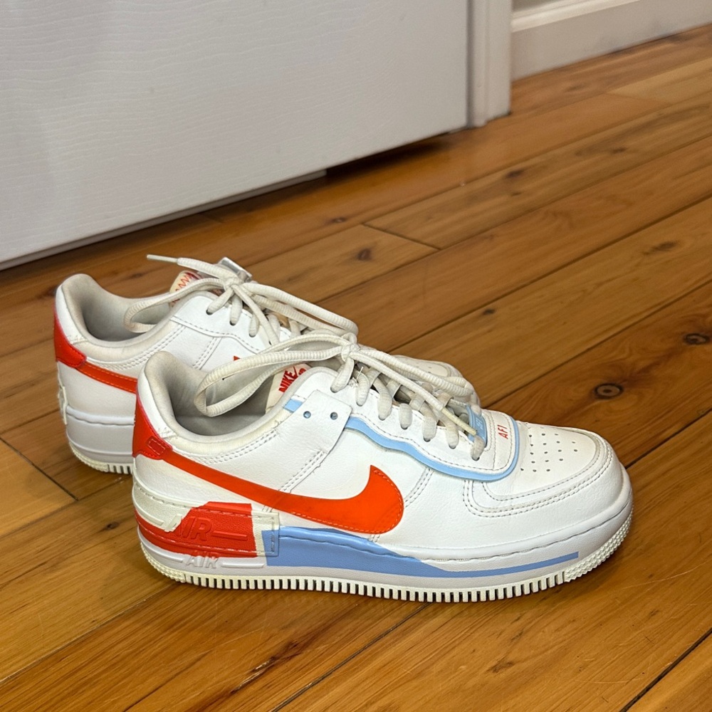 Nike Air Force 1 Shadow White Orange Blue Sneakers